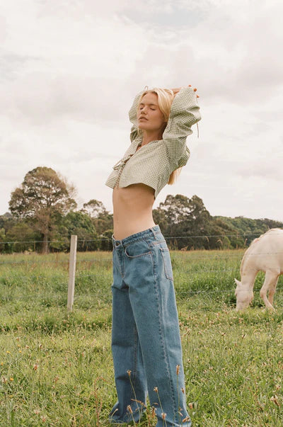 Lula Low Rise Pant - Blue Wash