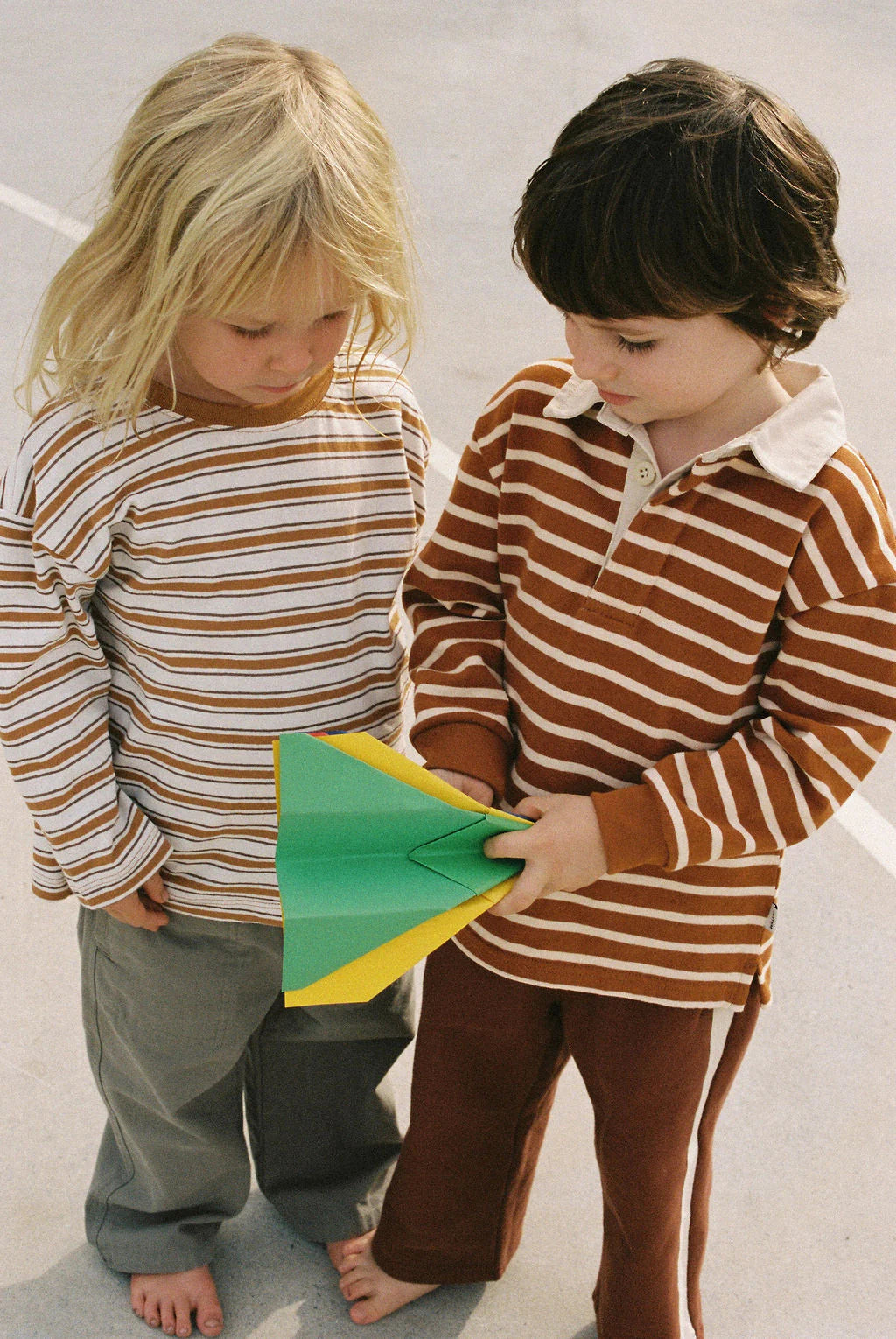 Kids Vintage Stripe Ls T-Shirt Golden Brown