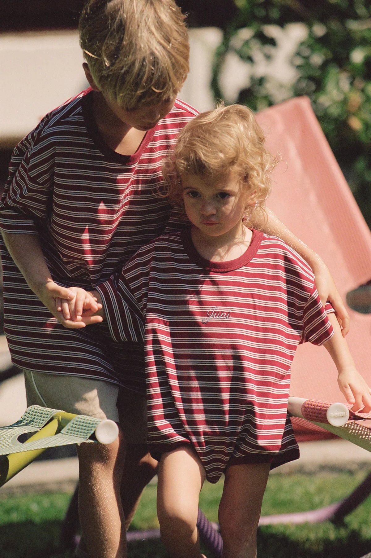 Riley T-Shirt Romper - Cherry Stripe
