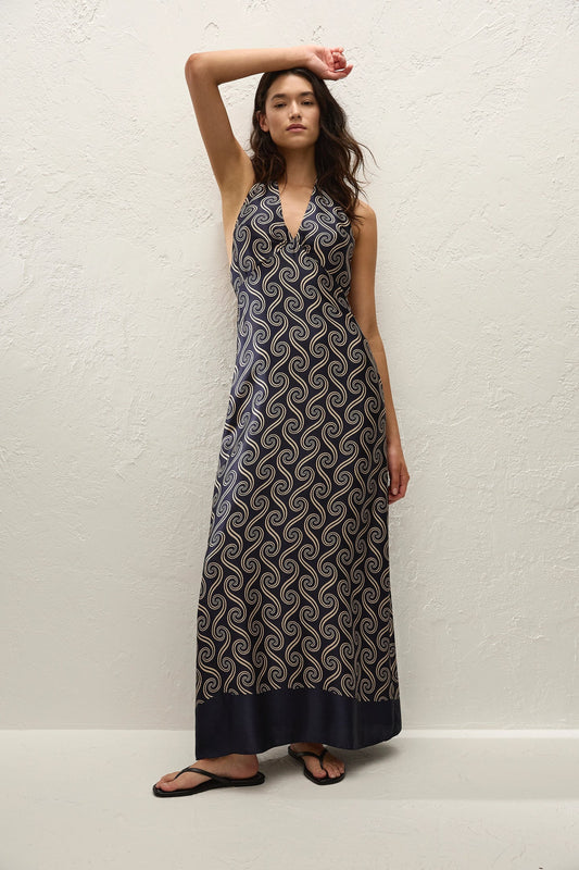 Elidia Maxi Dress Juanita Swirl Indigo