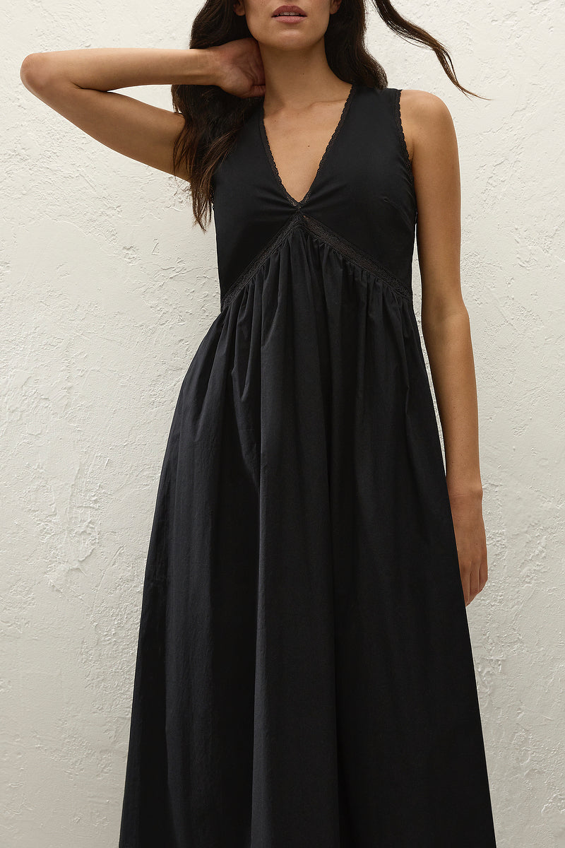 Fiora Midi Dress- Fresco Lace Black