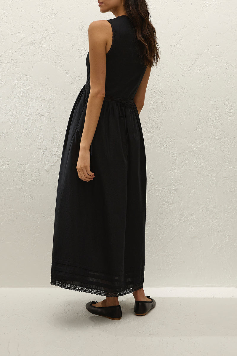 Fiora Midi Dress- Fresco Lace Black