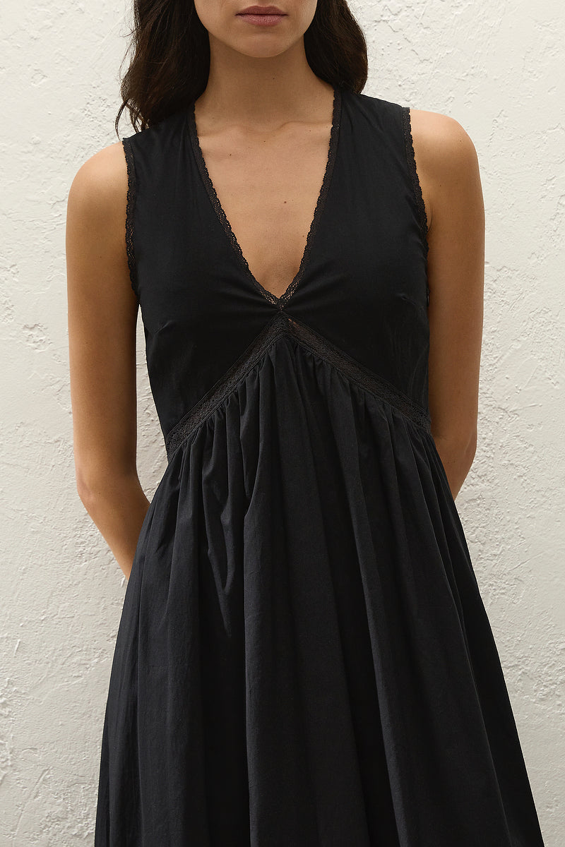 Fiora Midi Dress- Fresco Lace Black