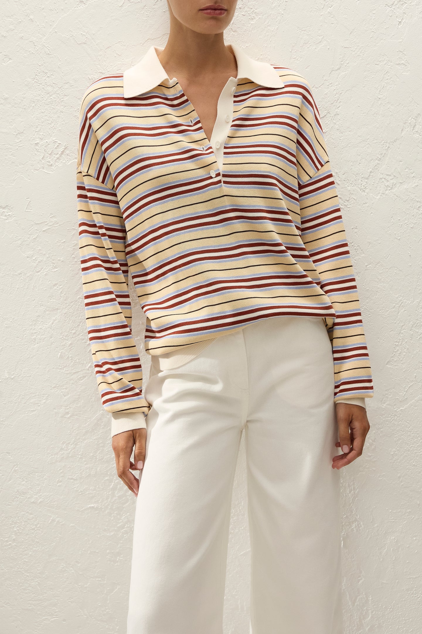 Harlow Oversized Polo- Cila Butter Stripe