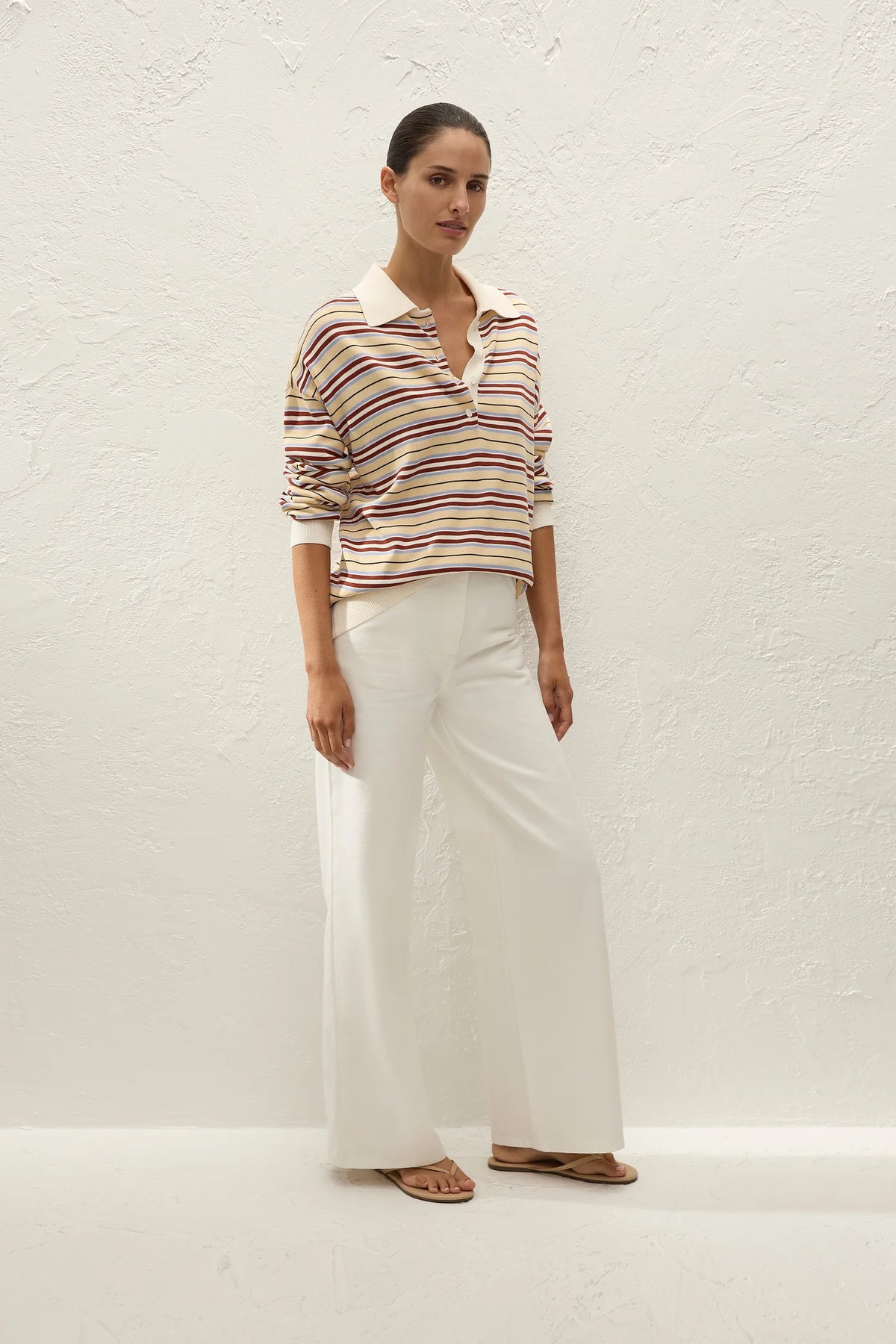 Harlow Oversized Polo- Cila Butter Stripe