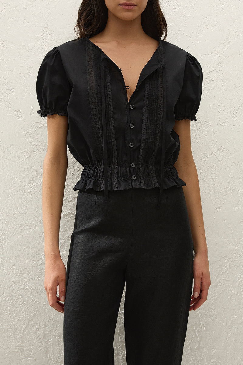 Fiora Blouse- Fresco Lace Black
