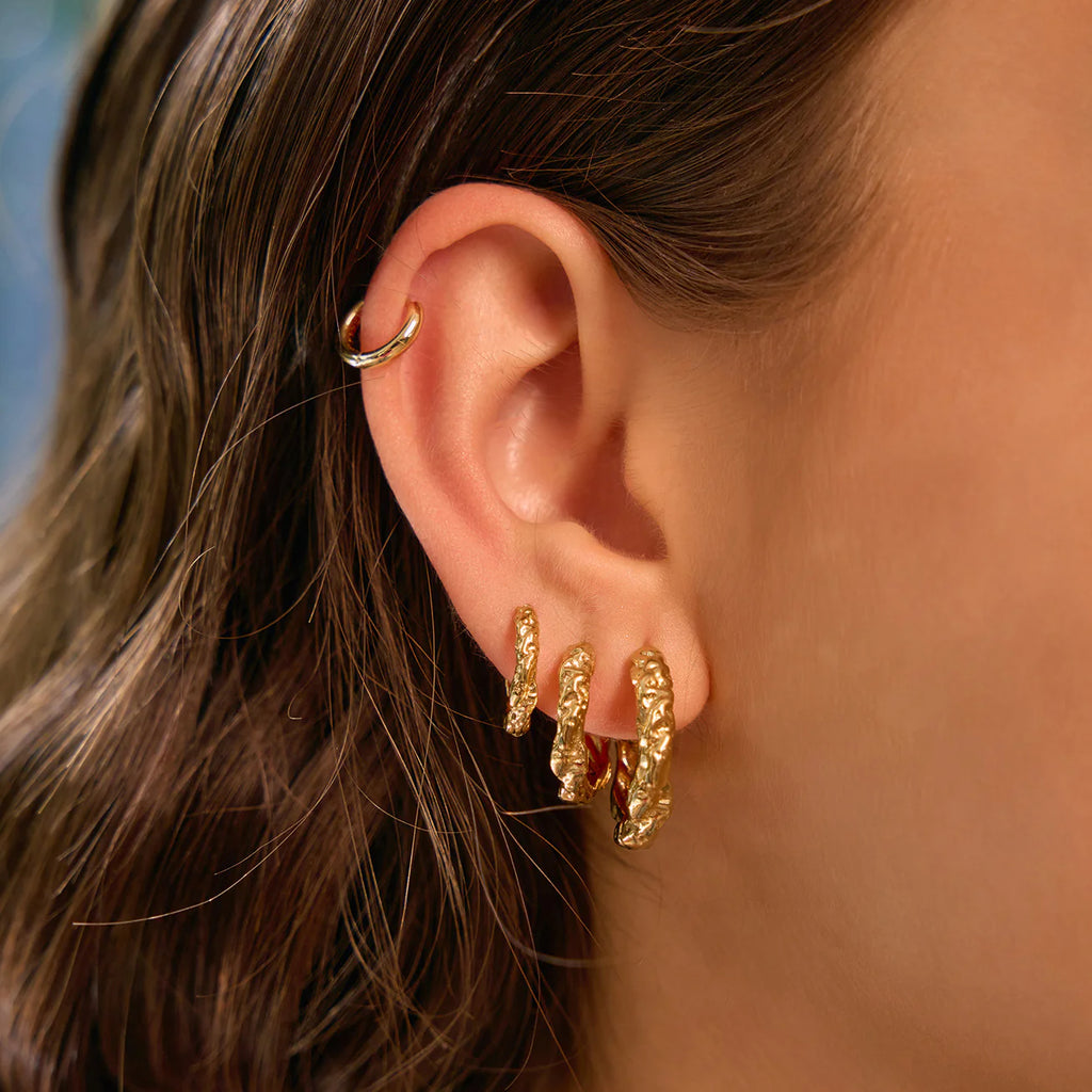 Kira Gold Hoop Earrings- Midi 18mm