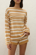 Lyana Top- Breton Stripe Sienna