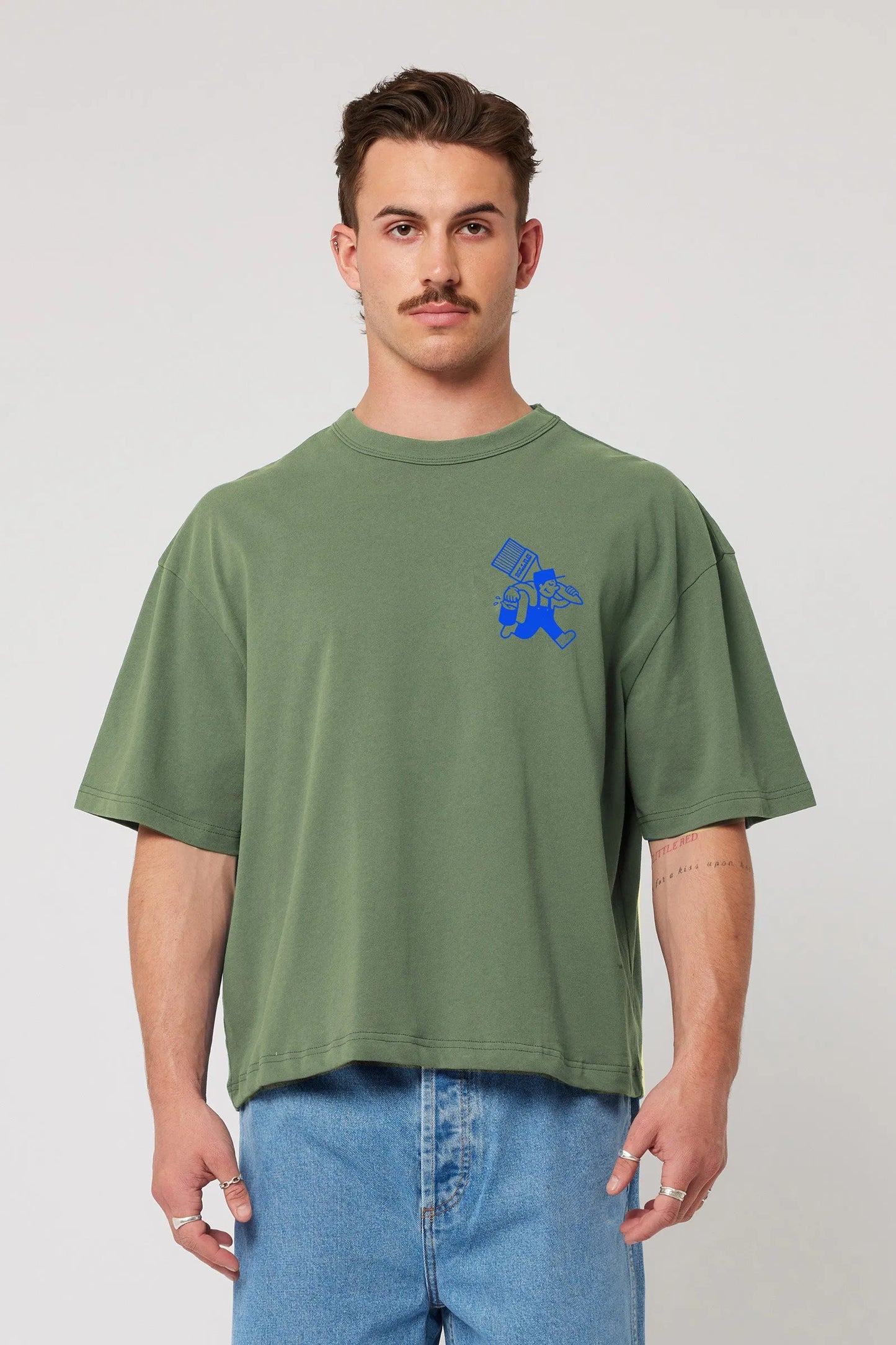 Work It Out Reg Tee- Faded Army