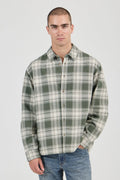 Campus Heavy Check Long Sleeve Shirt - Olive