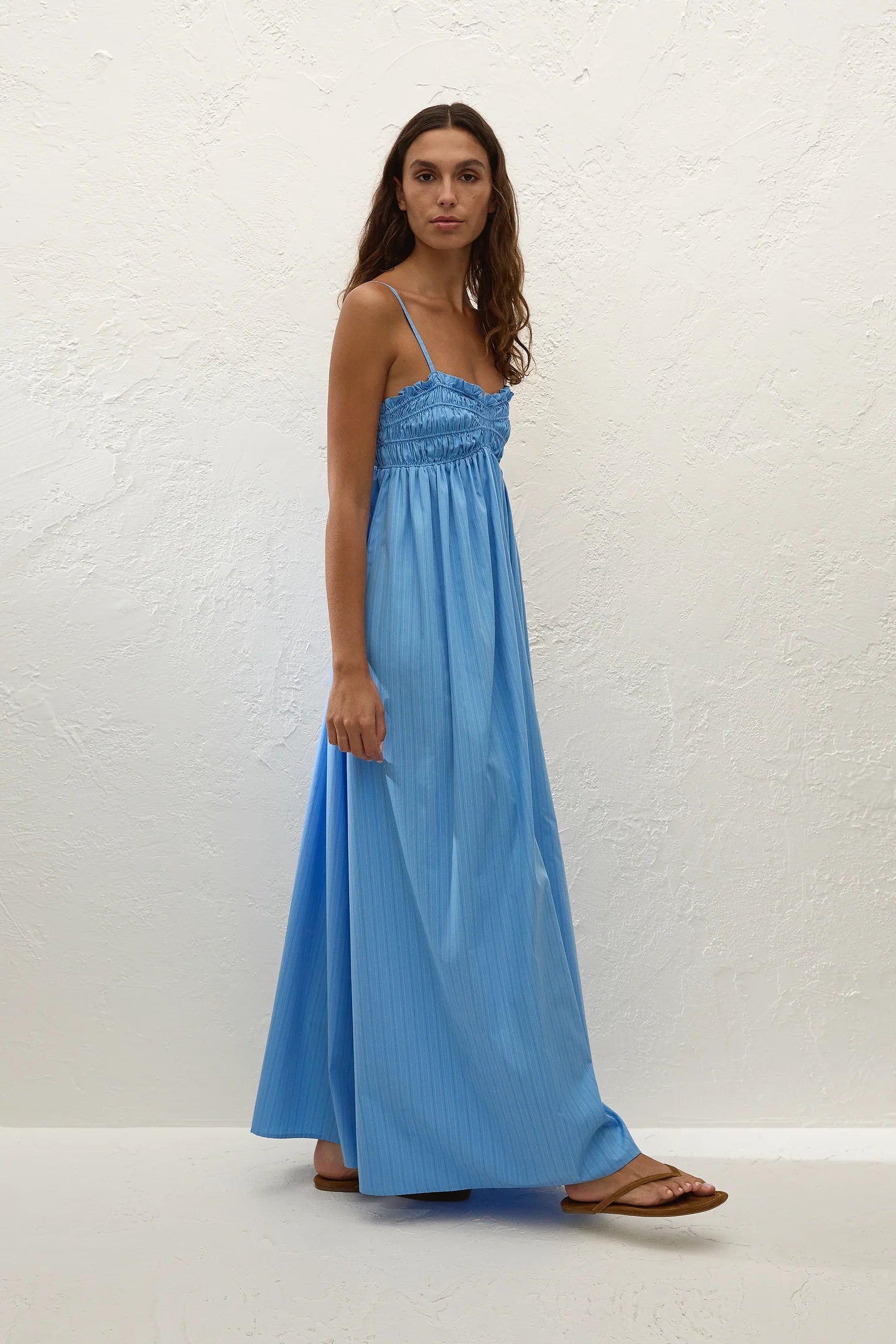 Presa Maxi Dress Mico Pinstripe Azul