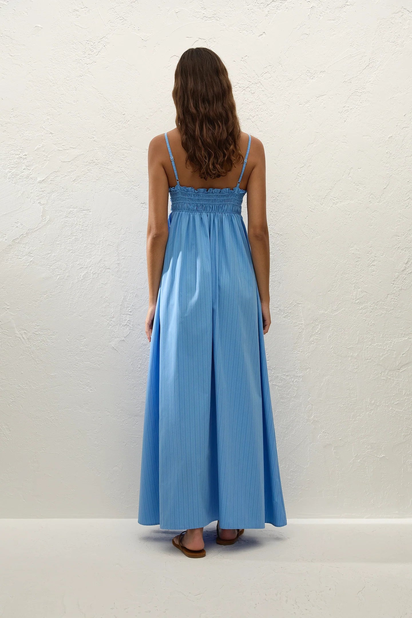 Presa Maxi Dress Mico Pinstripe Azul