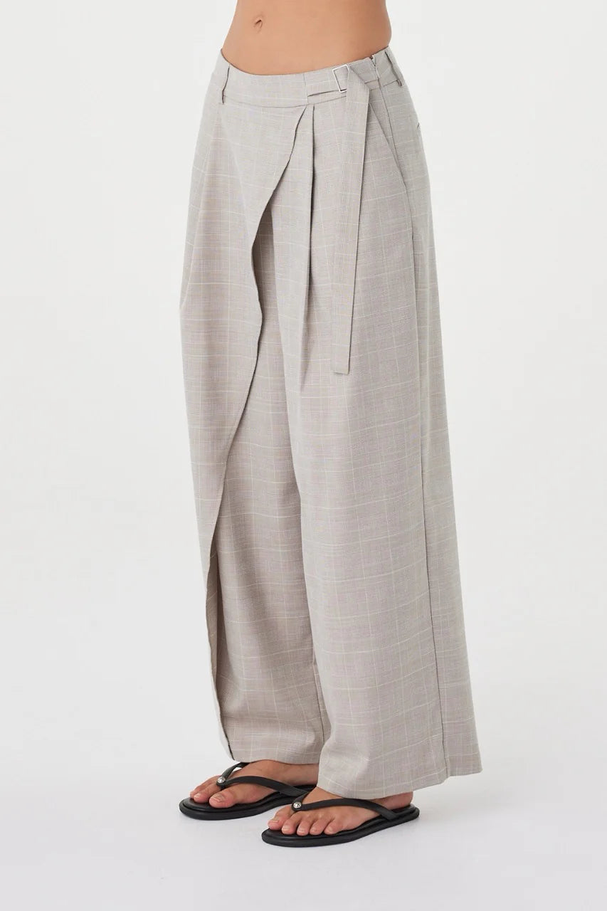 Calla Pant - Taupe Plaid