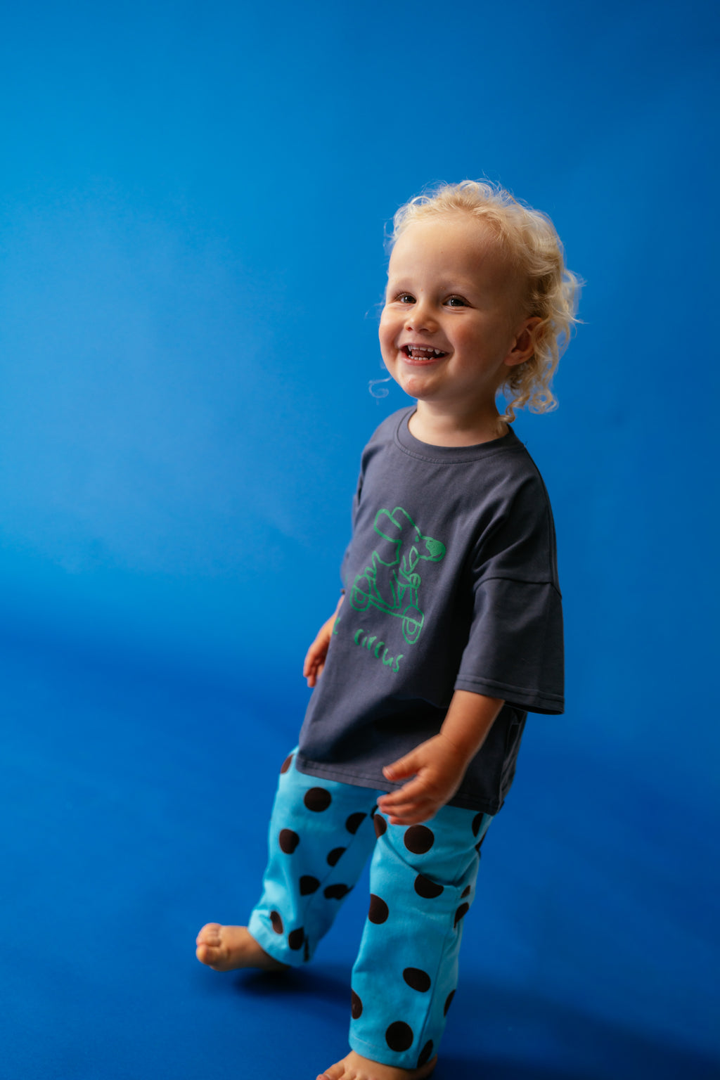 Pocket Pants in Blue Polka