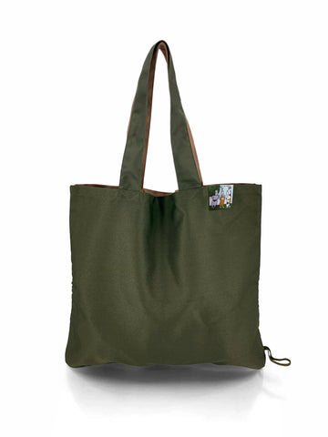Love & Earth Shopping Bag- Green/Khaki