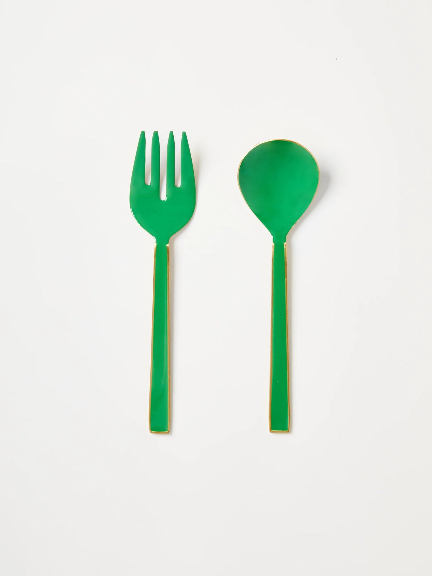 Enamel Emerald Salad Servers (Set of 2)