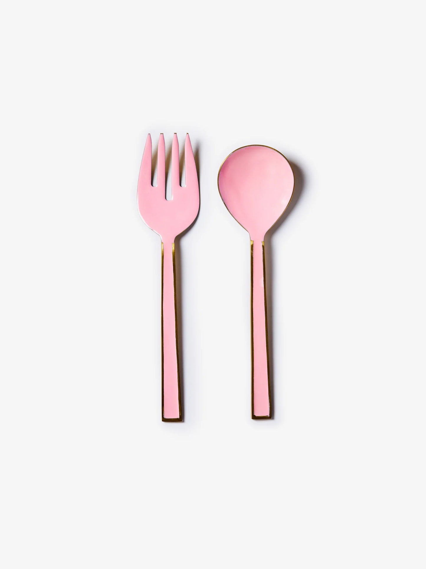 Enamel Rose Salad Servers (Set of 2)