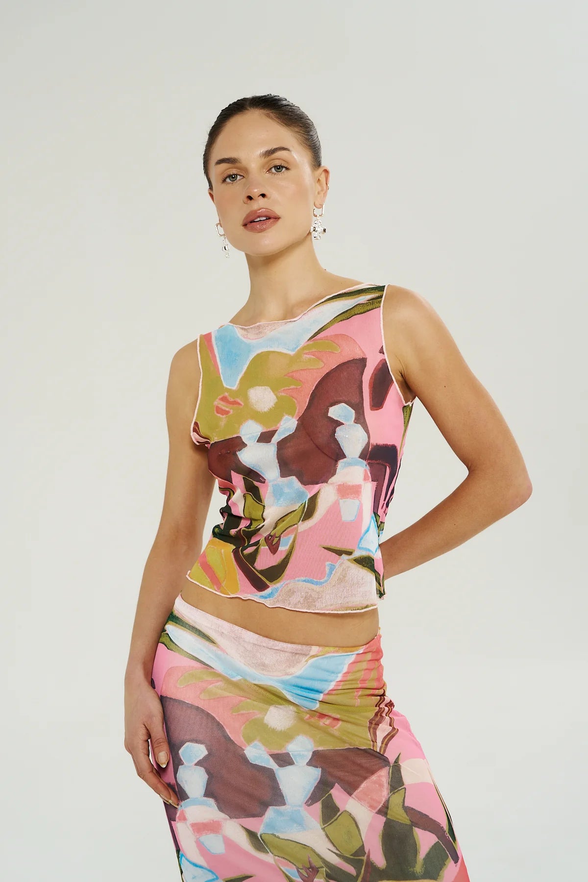 Mesh Boatneck Top- Wonderland