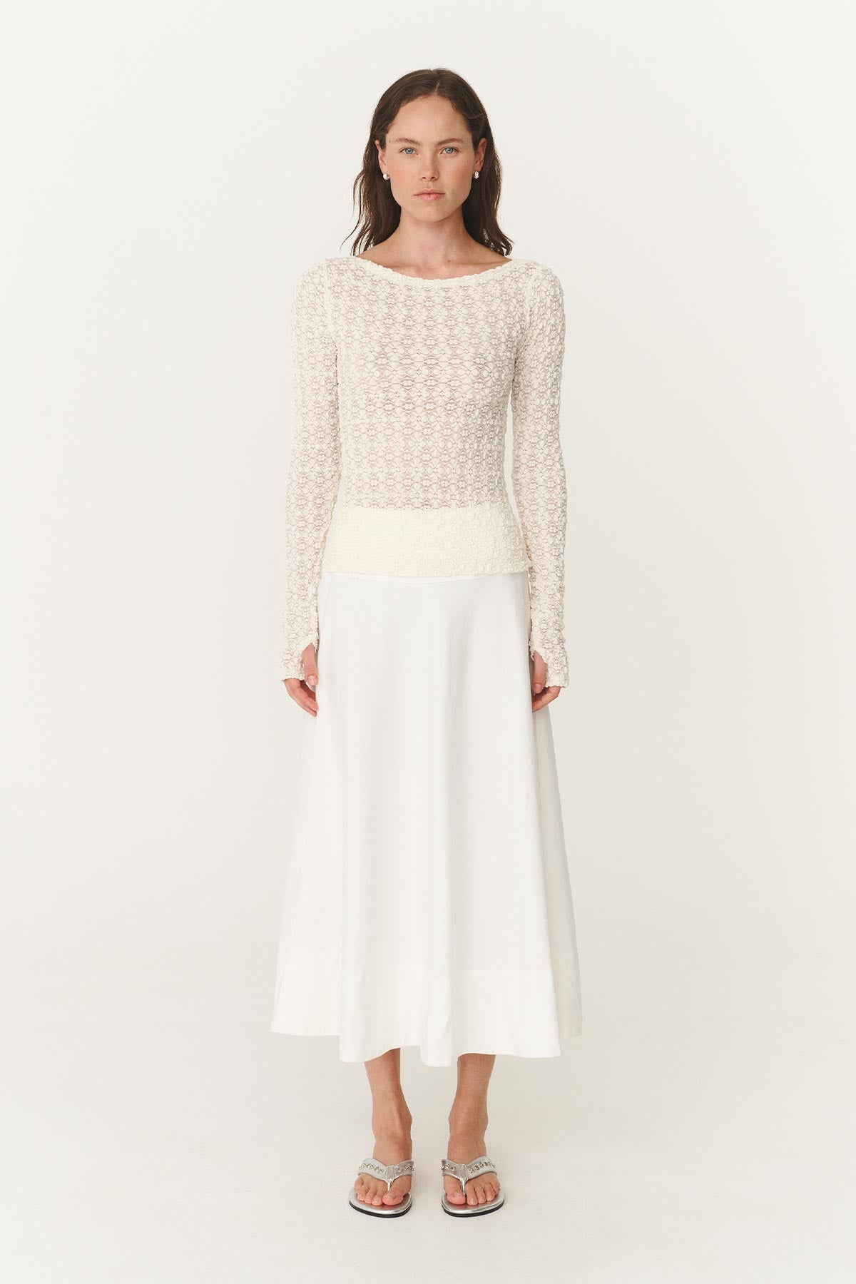 Samantha Clover Lace Top - Creme