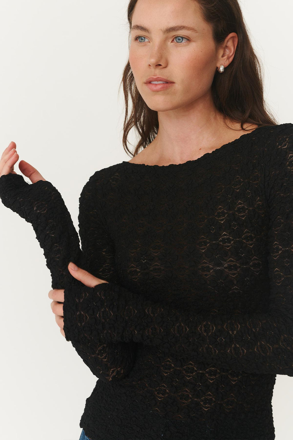 Samantha Clover Lace Top - Noir