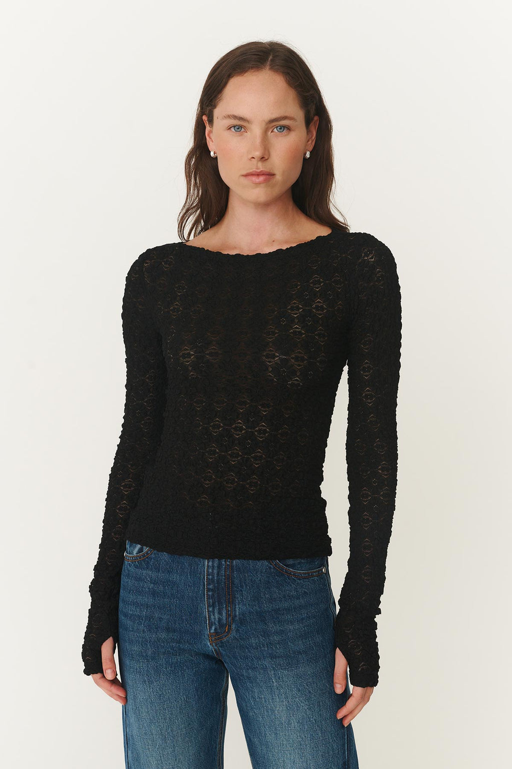 Samantha Clover Lace Top - Noir