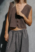 Scarlett Crochet Vest Chocolate