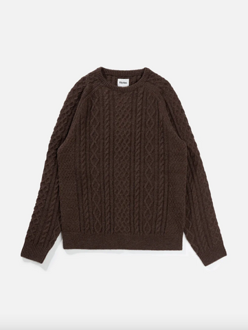 Mohair Fishermans Knit - Brown