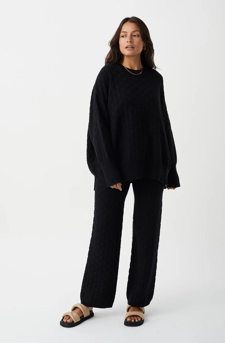 Sierra Organic Knit Pants - Black