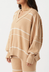 Vera Organic Knit Sweater - Honey Stripe