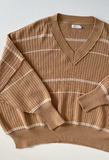 Vera Organic Knit Sweater - Honey Stripe