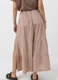 Lola Check Tiered Maxi Skirt