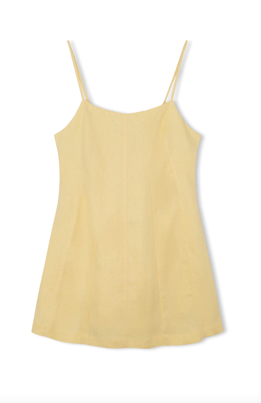 Butter Panelled Linen Dress