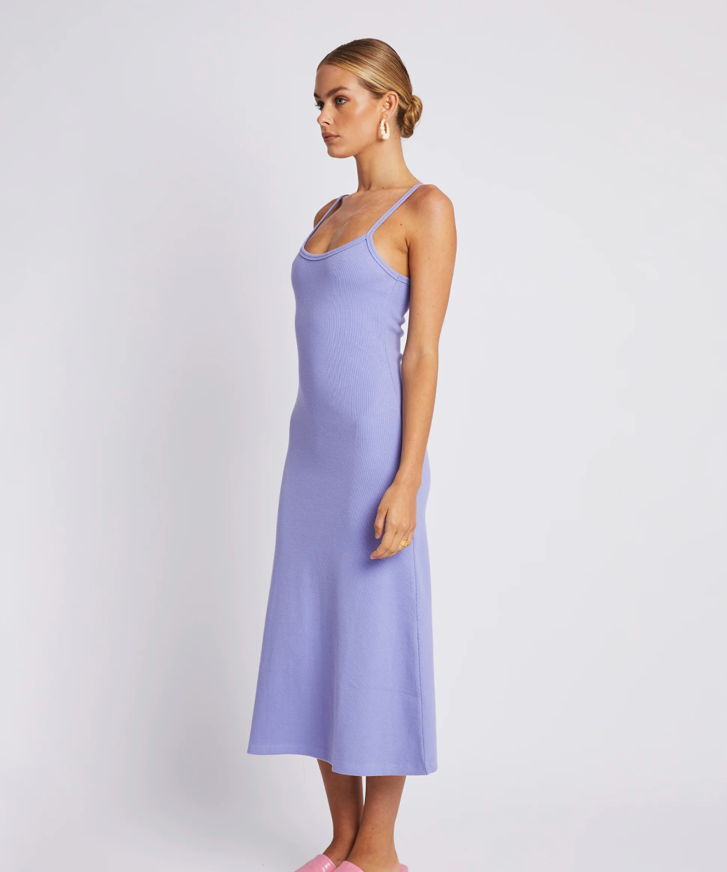A Line Midi Dress - Lilac