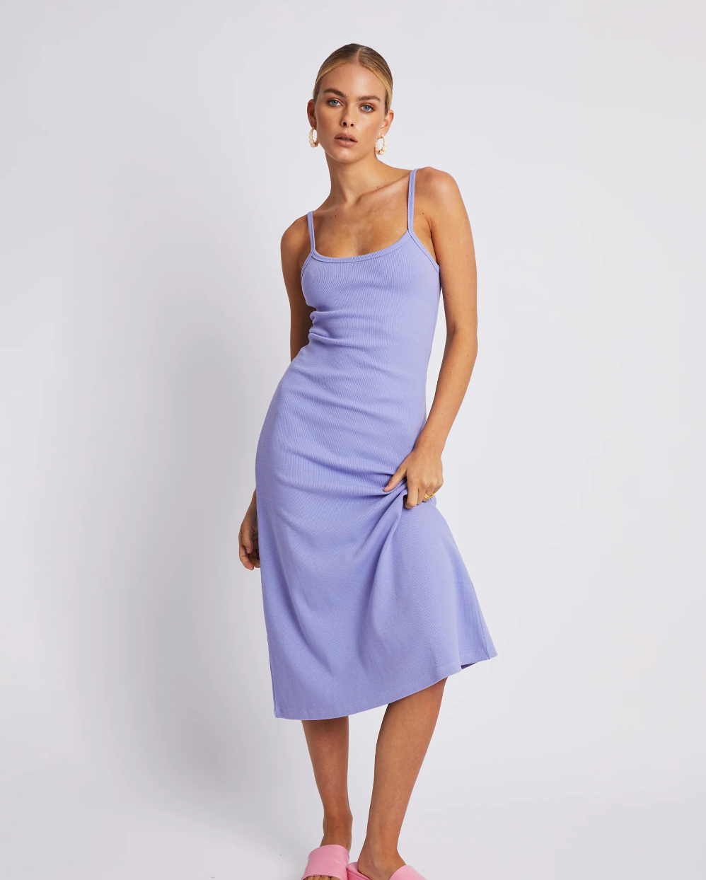 A Line Midi Dress - Lilac