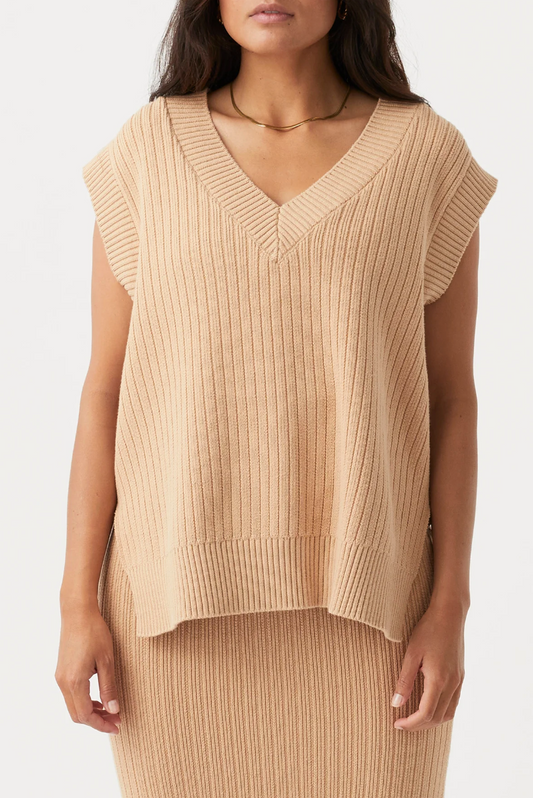 Vera Organic Knit Vest - Honey