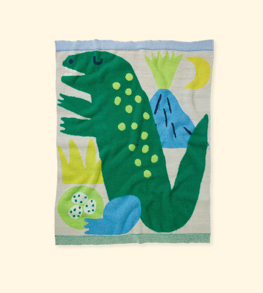 Dino Fluffy Knit Blanket