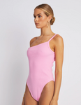 One Shoulder Bodysuit - Candy Pink