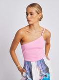 One Shoulder Bodysuit - Candy Pink