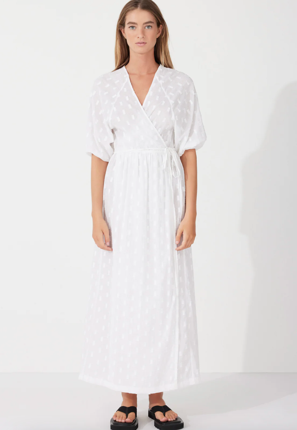 Milk Textured Wrap Dress Milk