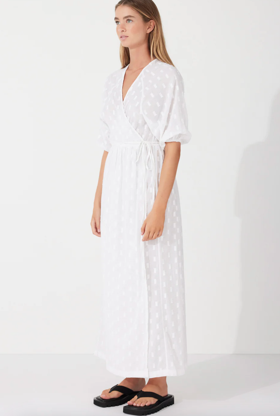 Milk Textured Wrap Dress Milk