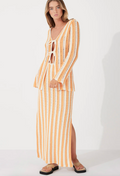 Golden Stripe Cotton Knit Skirt