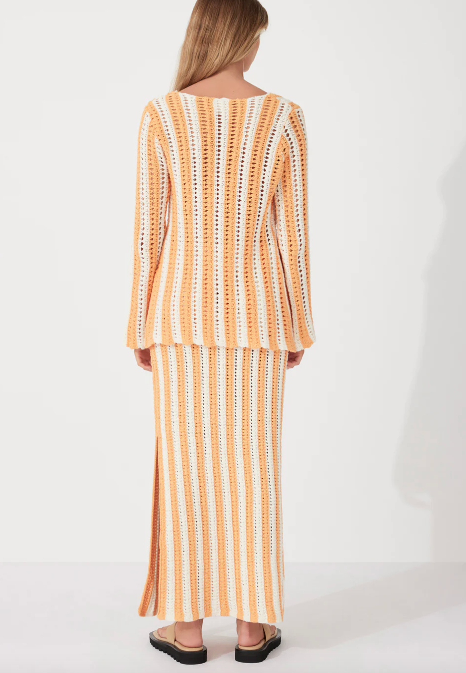 Goldie Stripe Cotton Knit Skirt