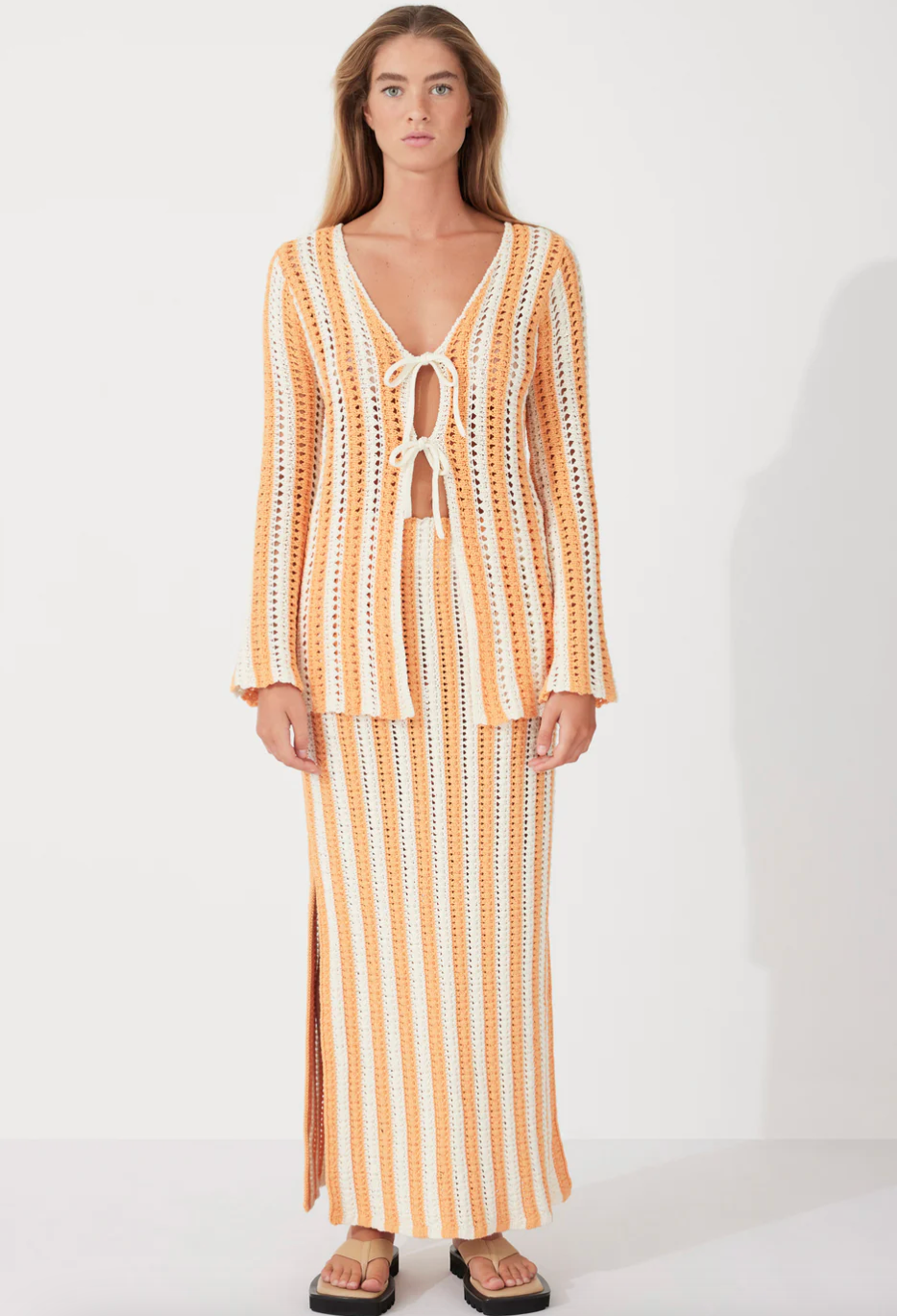 Golden Stripe Cotton Knit Top