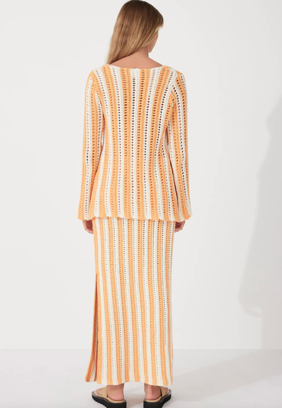 Golden Stripe Cotton Knit Top