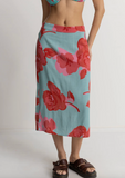 Inferna Floral Low Rise Midi Skirt