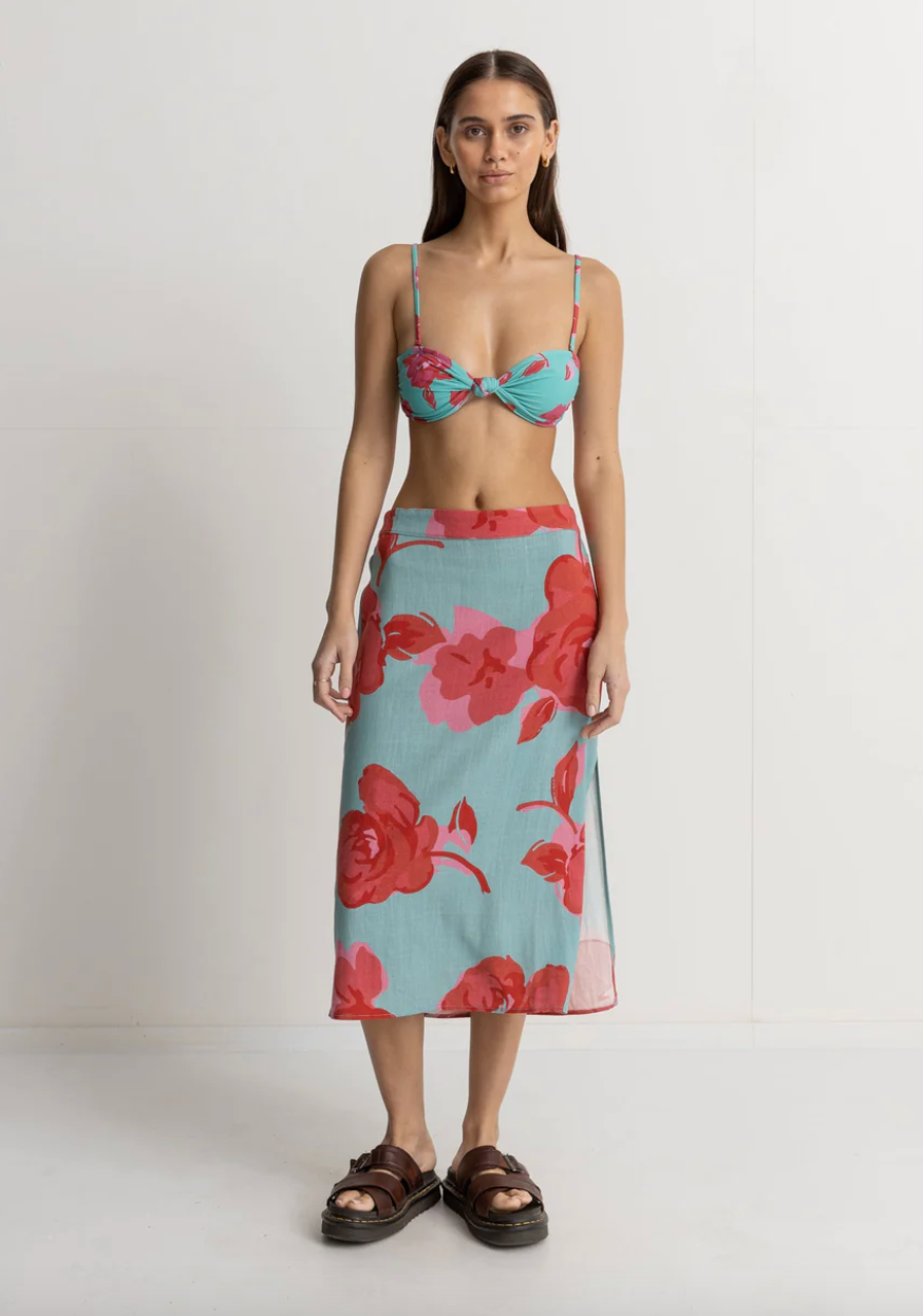 Inferna Floral Low Rise Midi Skirt
