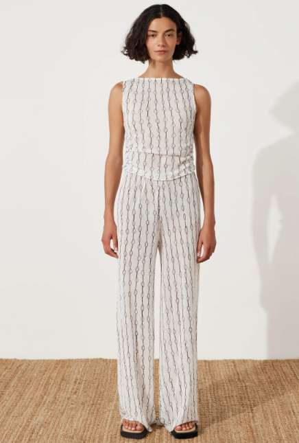 Shell Rouched Knit Top -Shell
