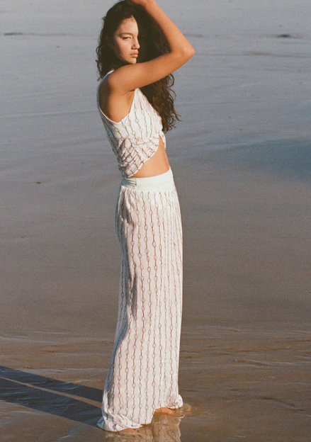 Shell Rouched Knit Top -Shell