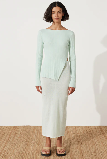Seaglass ribbed Knit Top - Seaglass