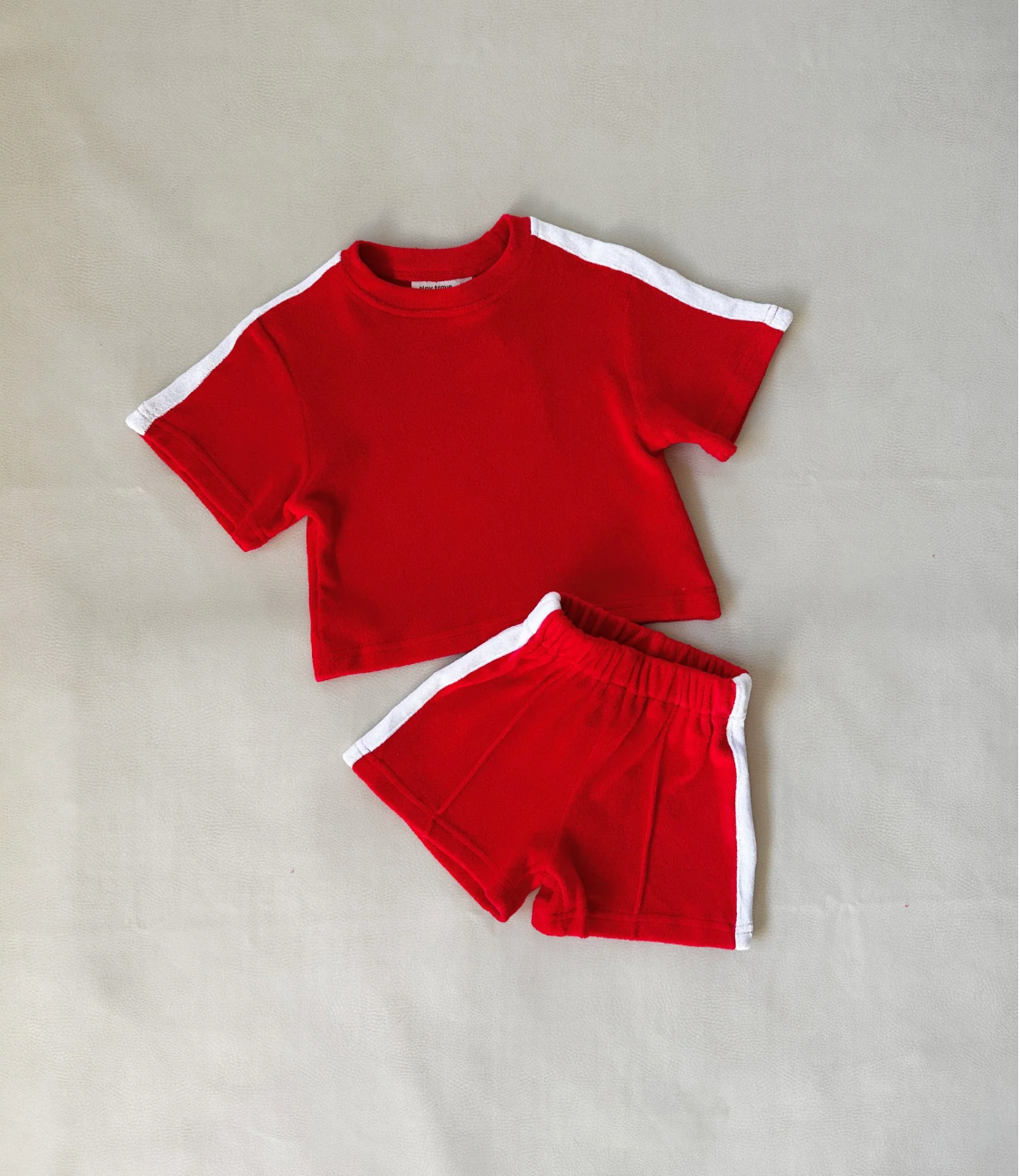 Atlas Cotton Terry Towelling Set - Apple Red